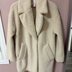 H&M Cream Teddy Jacket Cozy Chic Style